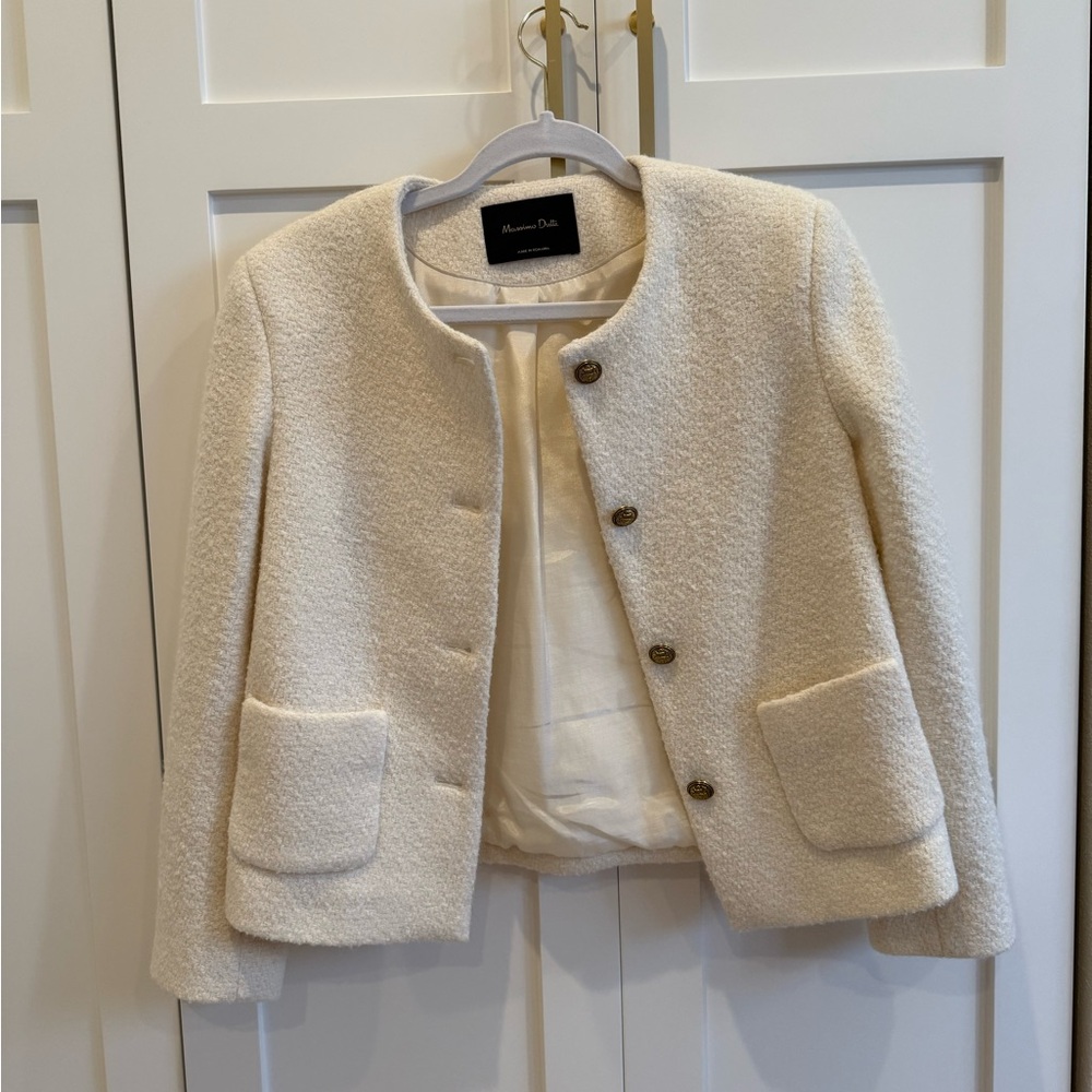 Massimo Dutti Women's Cream Jacket
